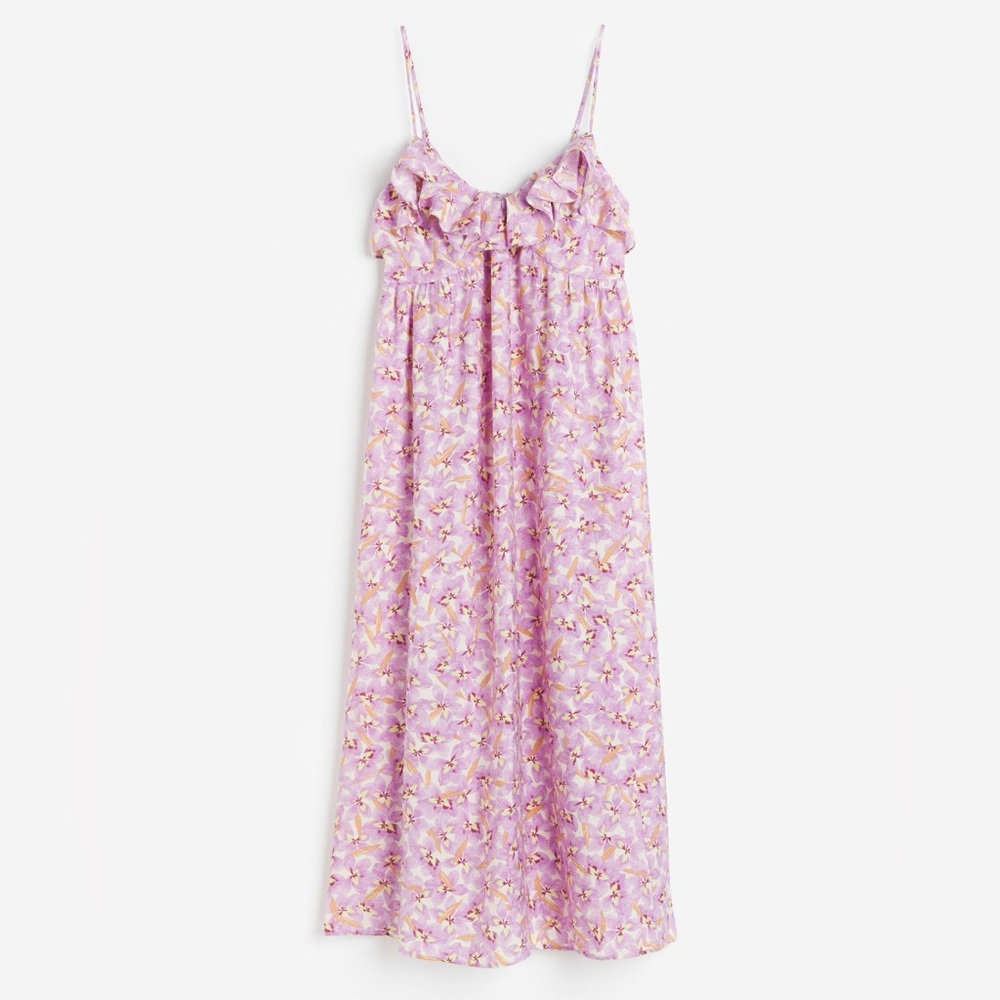 Ruffle Trim Maxi Dress